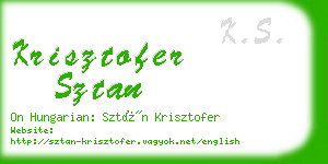 krisztofer sztan business card